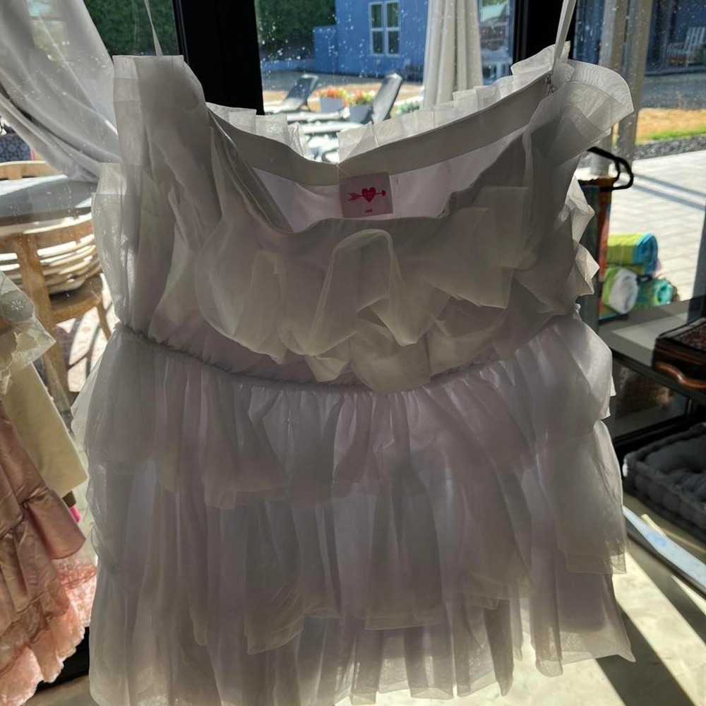 Buddy Love White Babydoll Dress Ruffle Bow Boho Romantic Sz‎ S
